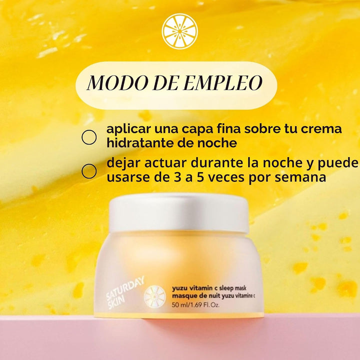 Saturday Skin Yuzu - Máscara de vitamina C para dormir durante la n...