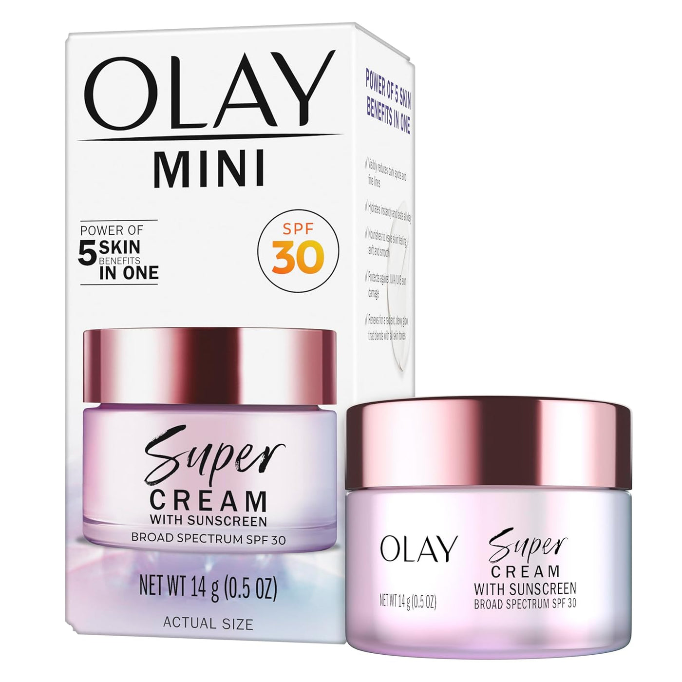Olay Crema Súper con Protector Solar SPF 30, Tamaño de Prueba, Hidr...