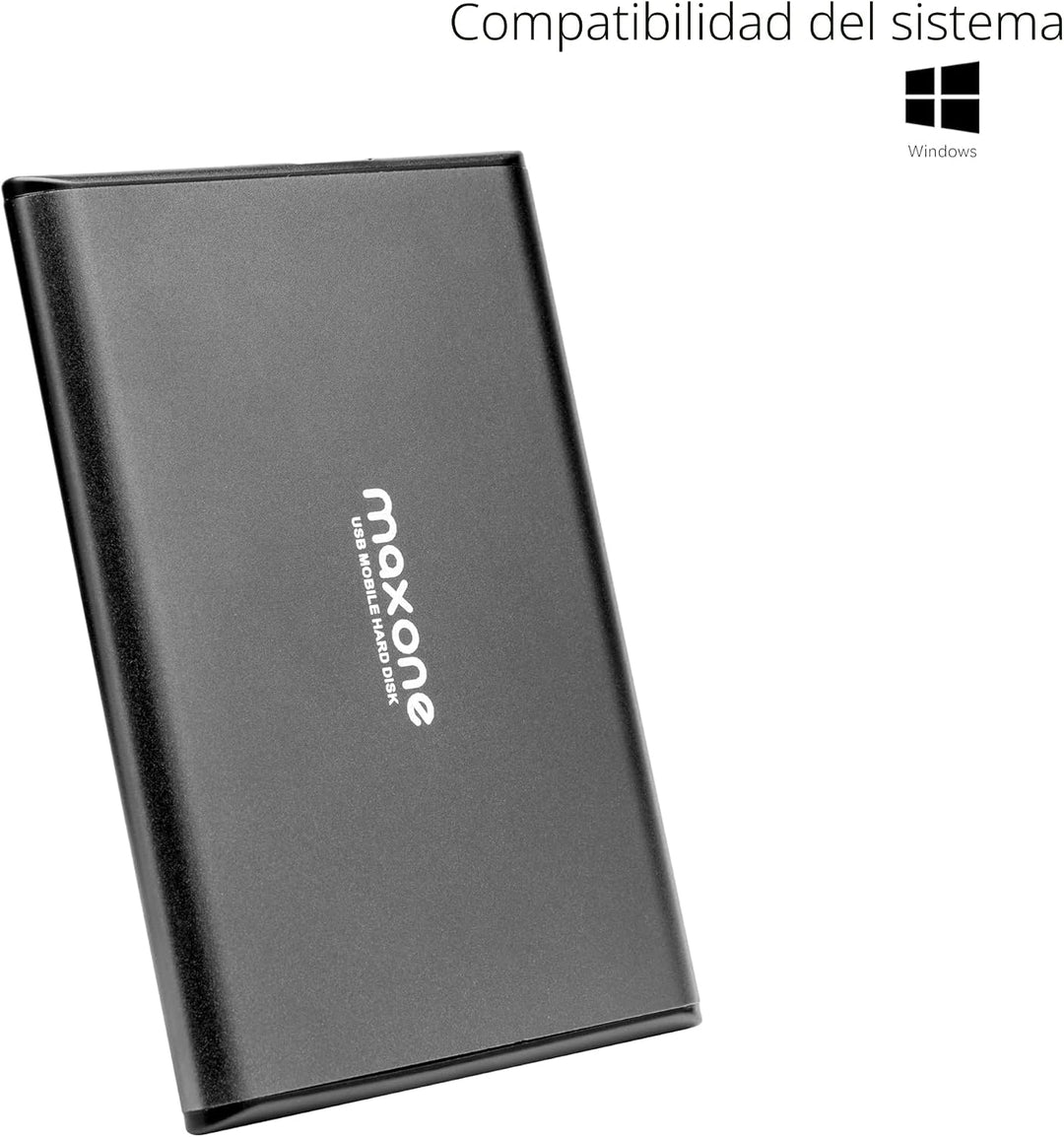 Maxone Disco duro externo portátil ultradelgado de 1 TB HDD USB 3.0...