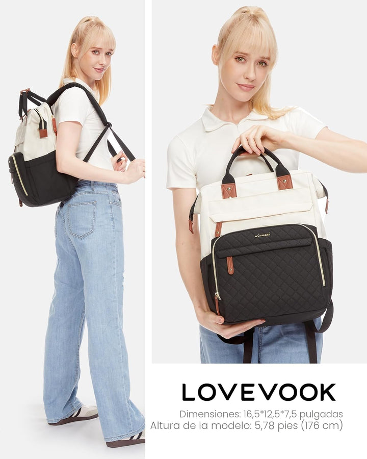 LOVEVOOK - Mochila para laptop de mujer, 15.6'' impermeable...