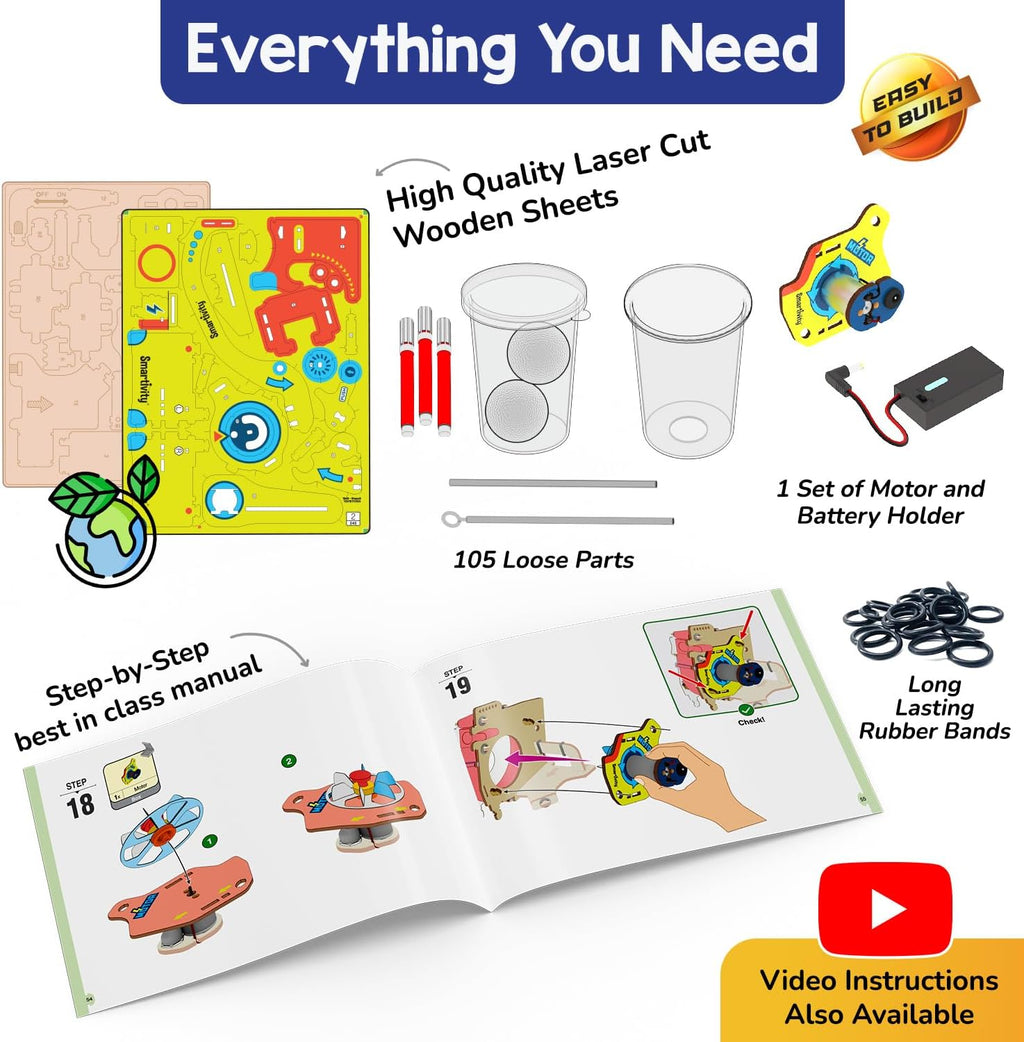 Smartivity Kit de artilugios con motor 10 en 1 para niños de 6 a 12 años