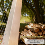 Lotkey Arpa eléctrica de madera de haya de 19 cuerdas, accesorios completos con llave de afinación, bolsa, correa, instrucciones, cable de audio y cuerdas de repuesto, arpa de lira para principiantes y profesionales, regalo ideal
