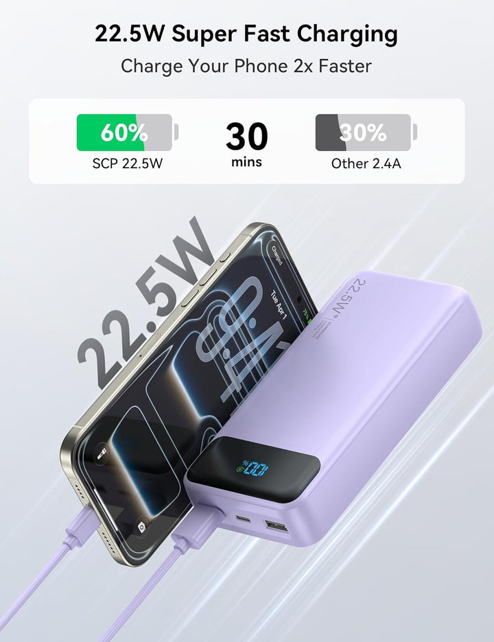 Nusyddy Cargador portátil de 20000 mAh integrado con 4 cables, bate...