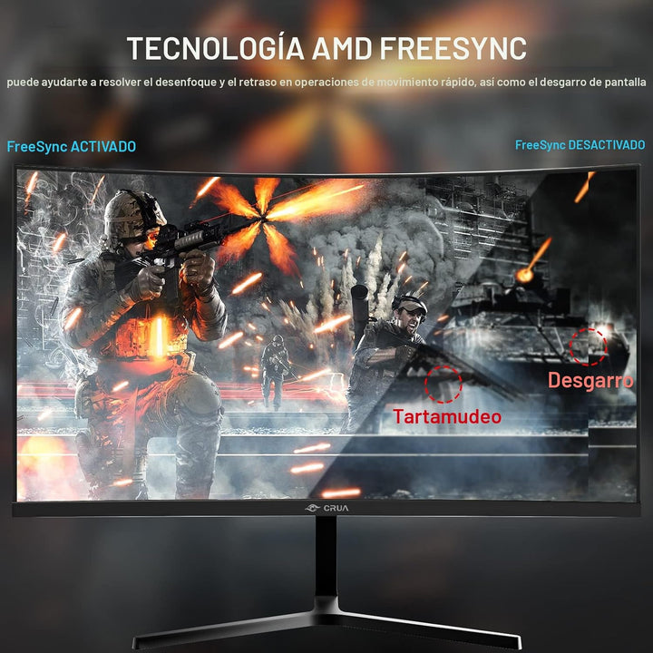 CRUA Monitor curvo para juegos FHD 1080P 180Hz de 24 pulgadas, 2800...