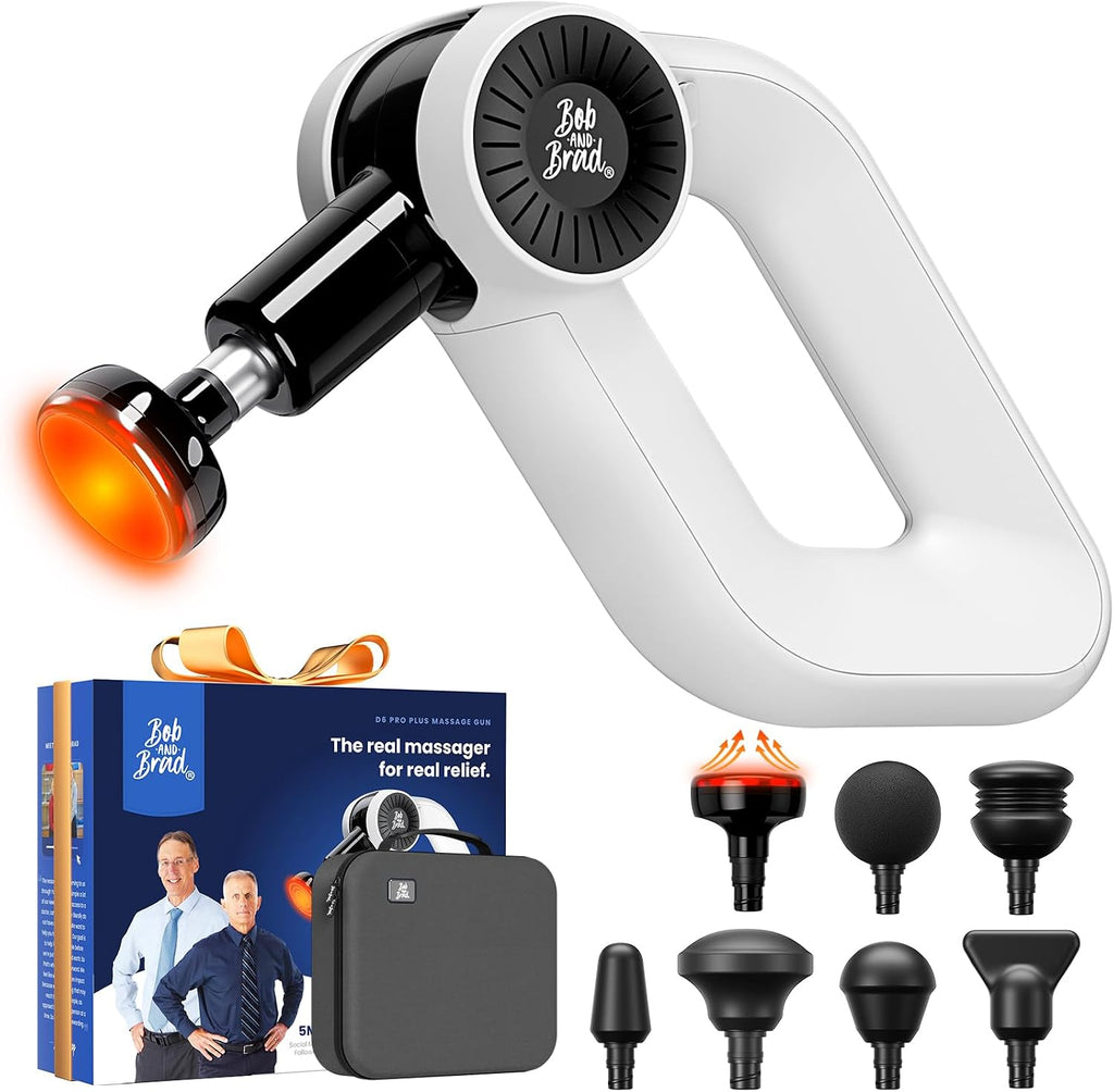 BOB AND BRAD Pistola de masaje D6 Pro Plus con calor, percusión de tejido profundo de 0.630 in, pistola muscular profesional elegible para atletas, masajeador HSA con fuerza de bloqueo de 85 libras para aliviar el dolor de espalda