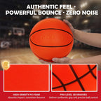 Aro de baloncesto interior sobre la puerta con balón silencioso