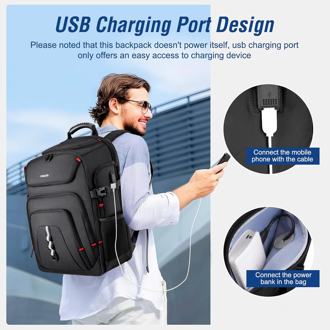 MOSISO Mochila para laptop de 18.4 pulgadas con puerto de carga USB...