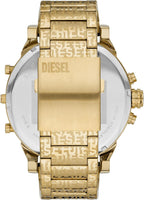 Diesel Mr. Daddy 2.0 - Reloj de hombre con cronógrafo de tamaño extra grande y correa de acero inoxidable, silicona o cuero