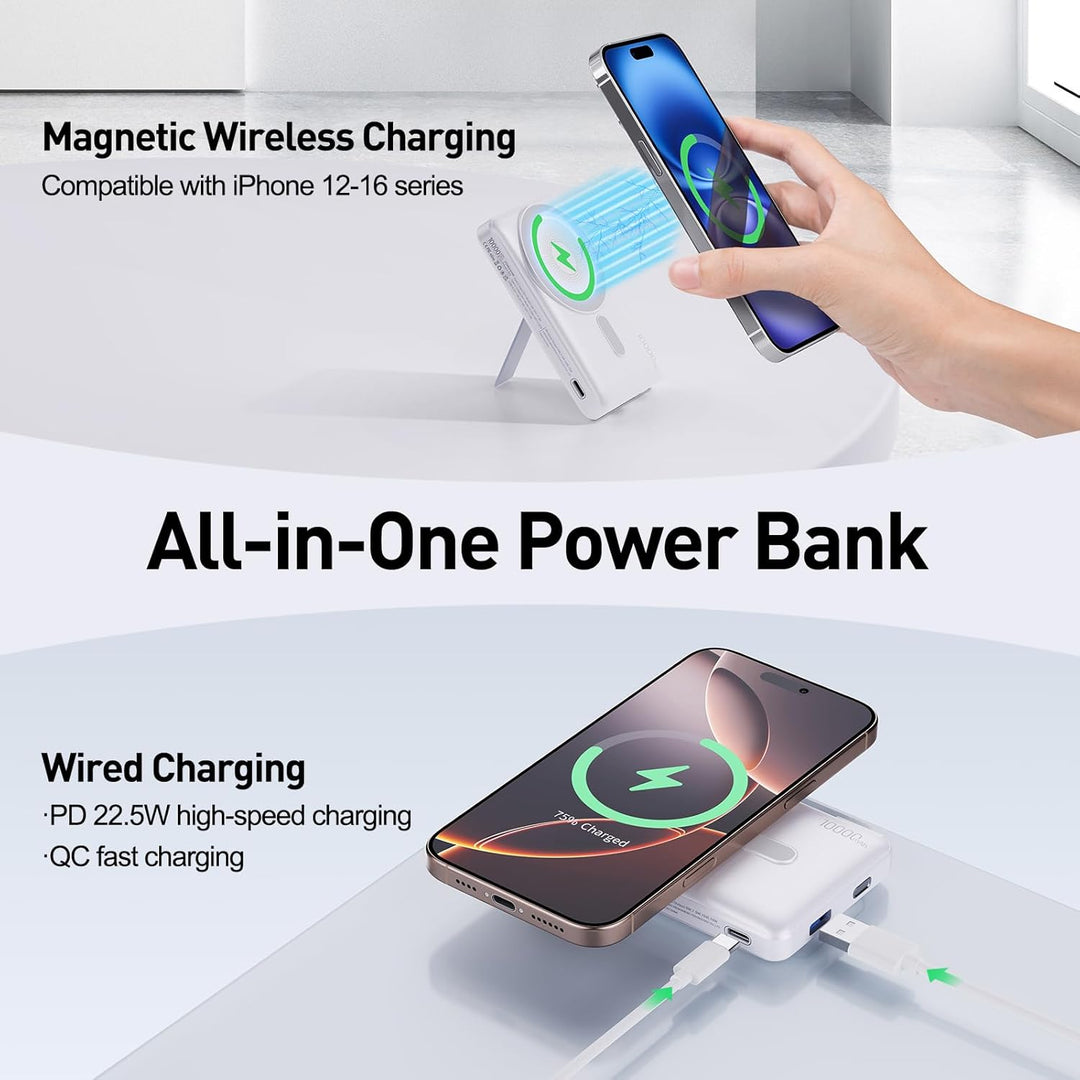 Cargador portátil inalámbrico magnético 2026 \u2013 10000mAh 22.5W...