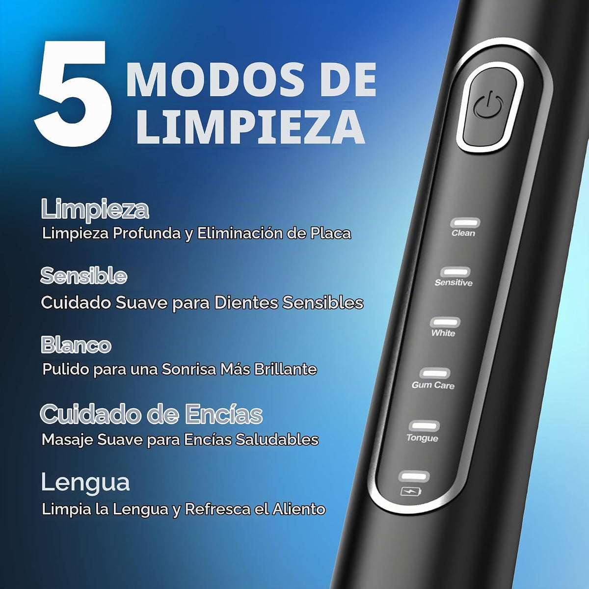 Cepillo de dientes eléctrico giratorio para adultos, 8 cabezales de