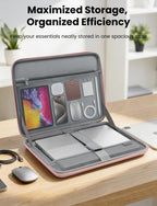 Funda rígida para laptop DOMISO 17-17.3 pulgadas, impermeable, a prueba de golpes, con asa y bolsillo de almacenamiento, compatible con MacBook, HP, Dell, Rosa