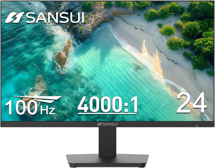 SANSUI Monitor de computadora de 24 pulgadas, 100 Hz, monitor de PC...