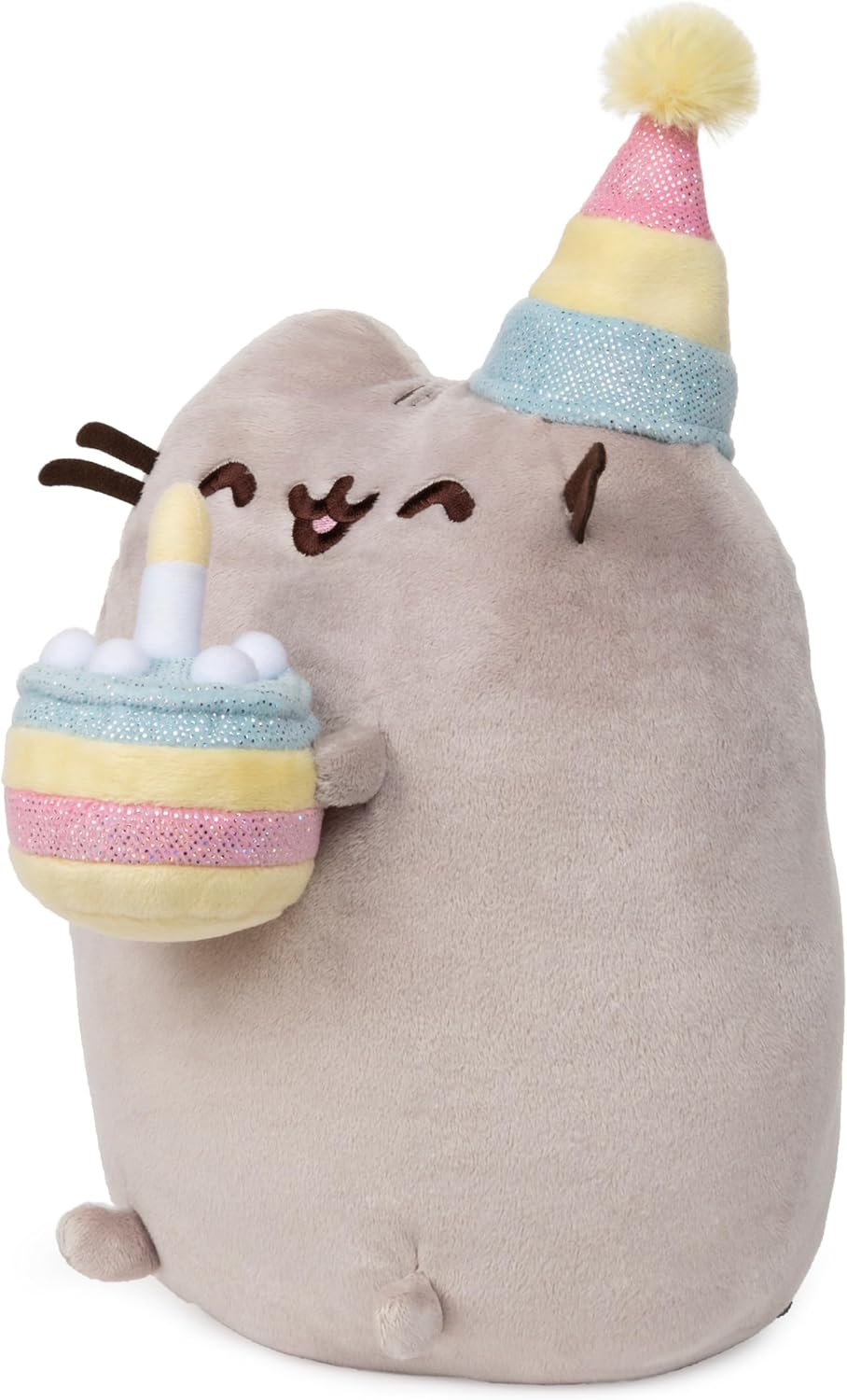 GUND Pusheen - Gato de peluche de pastel de cumpleaños, 9.5 pulgadas