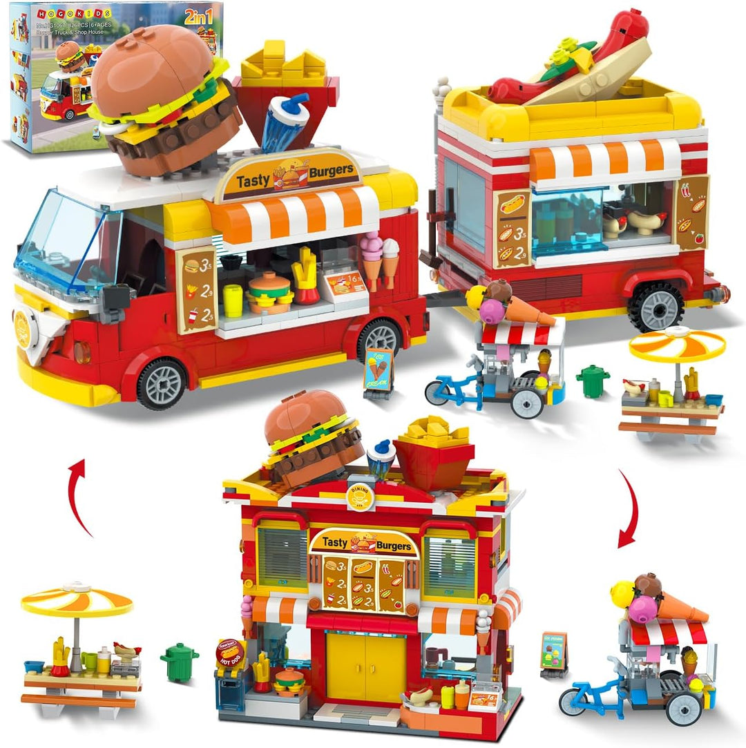 HOGOKIDS City Burger Truck House - Juguete de construcción