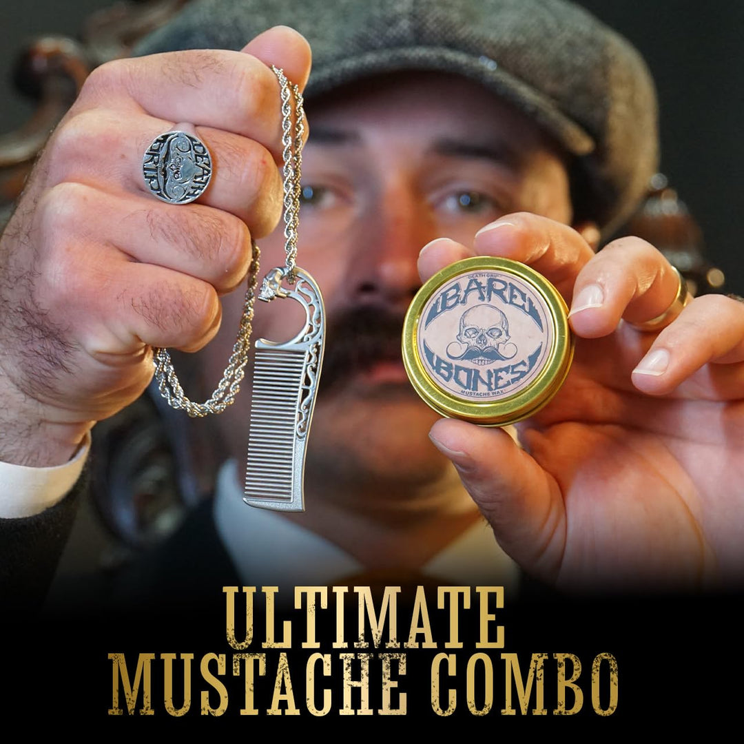 Cera para bigote de sujeción media Bare Bones de 1 oz Estaño y coll...