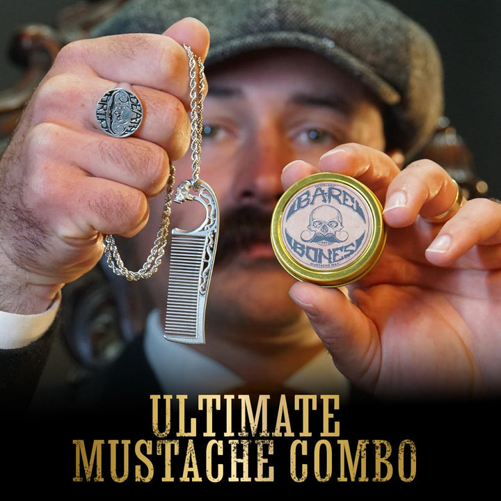 Cera para bigote de sujeción media Bare Bones de 1 oz Estaño y coll...