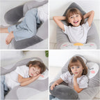 Almohada larga de felpa en forma de U de 47x23 pulgadas para niños, almohada grande y suave con forma de pingüino para dormir, peluches grandes y bonitos, funda lavable, regalo para niños y