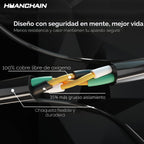 HUANCHAIN Cable de extensión negro para interiores y exteriores, 50 pies