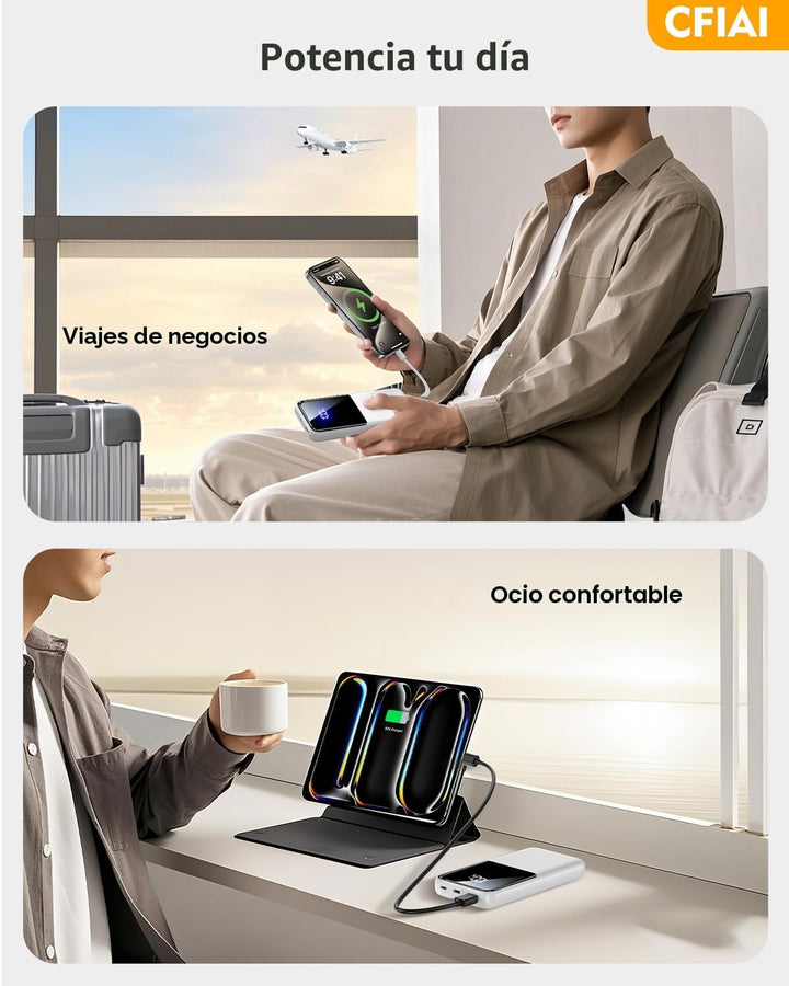 Banco de Energía Cargador Portátil - Paquete de Batería de 15,000mA...