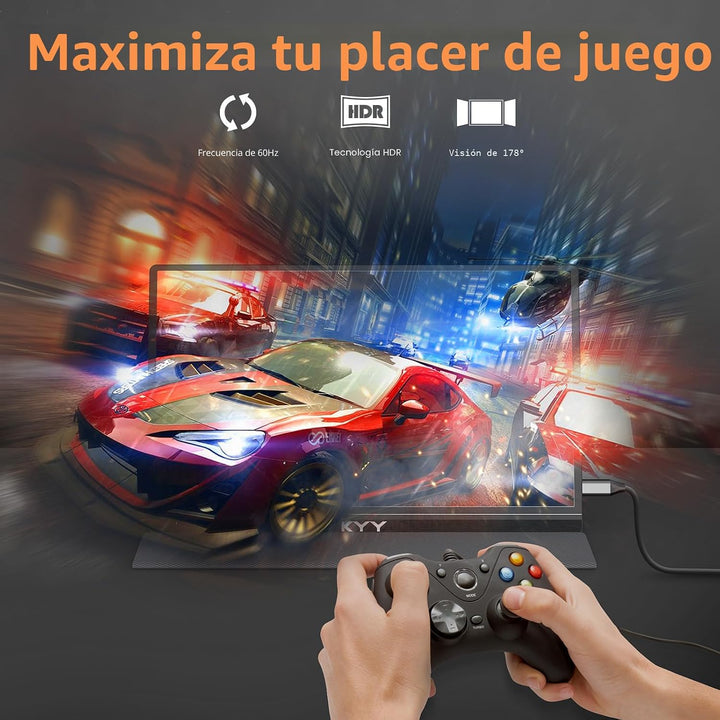 Monitor portátil KYY 15.6 '' FHD 1080P USB C HDMI Monitor para jueg...