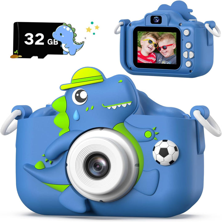 Cámara de dinosaurio para niños y niñas, cámara digital para selfie...