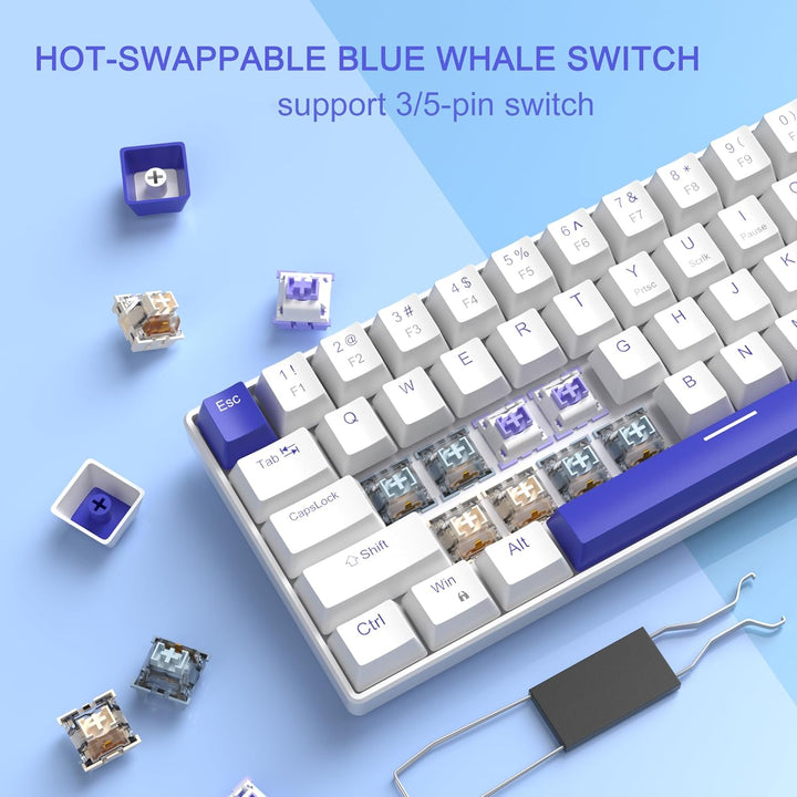 MageGee Teclado portátil 60% mecánico para juegos, retroiluminado R...