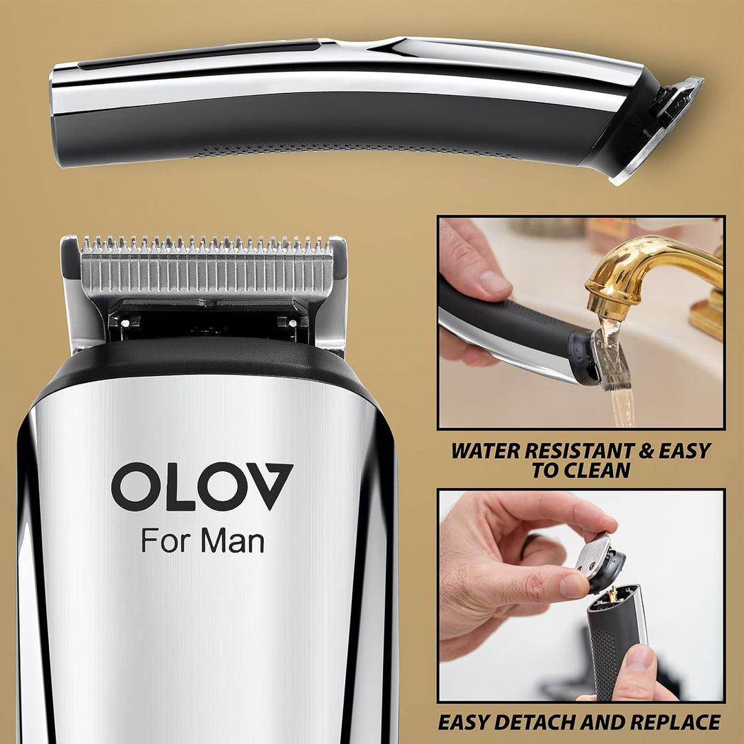 Recortadora de barba, kit de aseo para hombre de 21 piezas para rec...