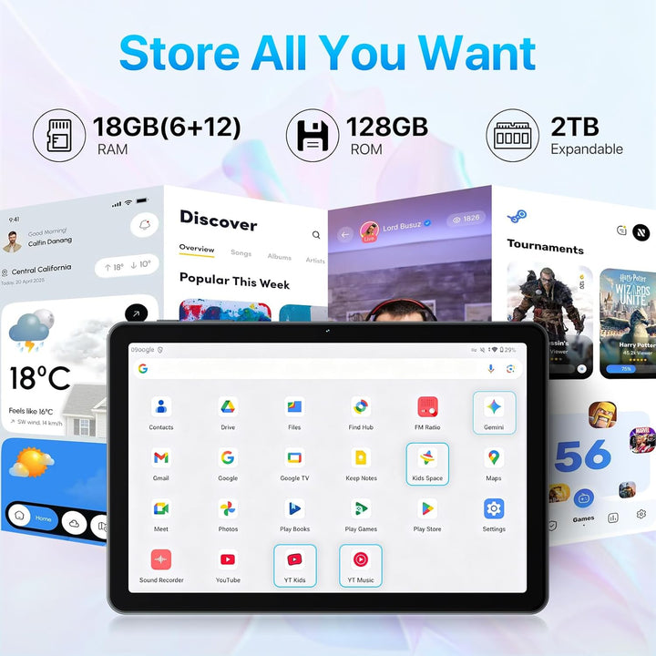 Tablet The World's First Android 15 con Gemini AI,10.1 pulgadas...