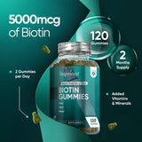 WeightWorld Gomitas de biotina de 5000 mcg con vitaminas A, C, D3,...