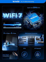 Tenda Enrutador WiFi 7 BE7200 \u2013 Router WiFi de alta velocidad...