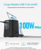 Anker Cargador de Escritorio, regleta 9-en-1 con protector contra sobretensiones de 300J, 100W