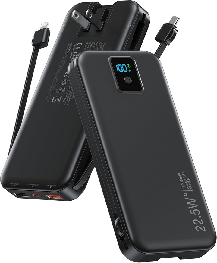 Cargador portátil, cargador de batería de carga rápida de 12000 mAh...