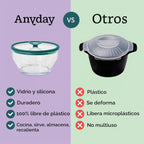 Anyday Vaporizador de microondas de vidrio de 7 tazas (col rizada