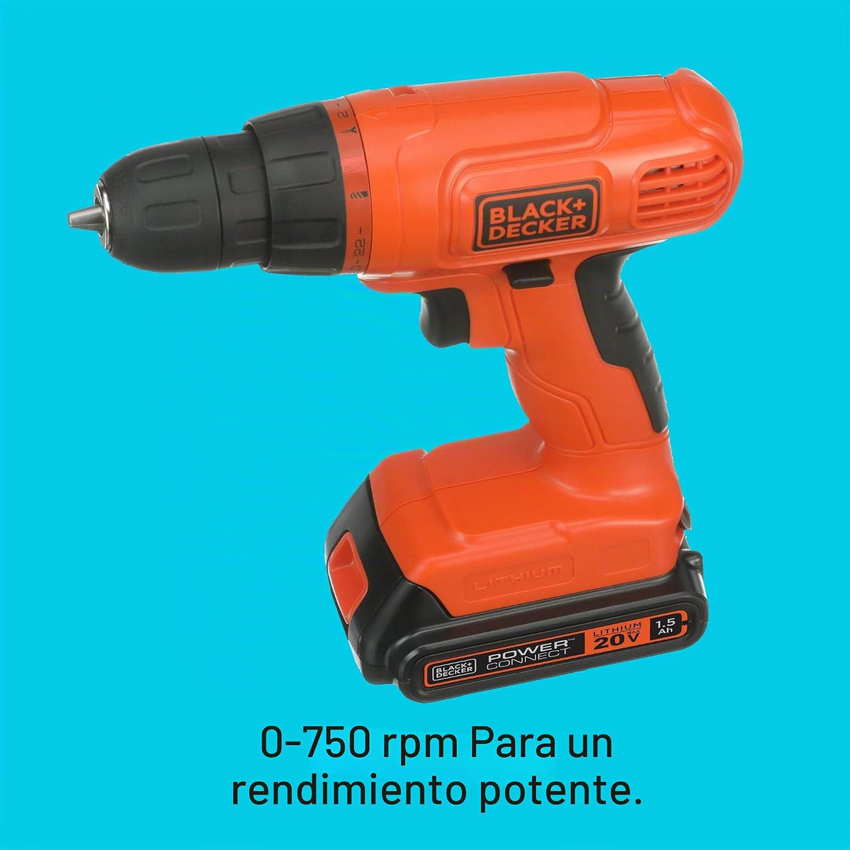 Taladro con iones de litio con 100 accesorios Black & Decker LD120VA 20-Volt MAX