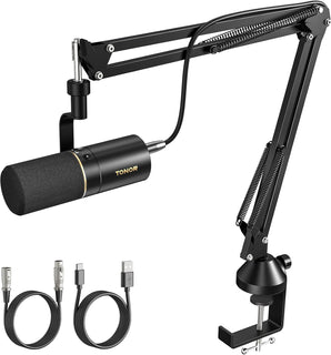 TONOR Micrófono dinámico para podcast, micrófono XLR\/USB para podc...
