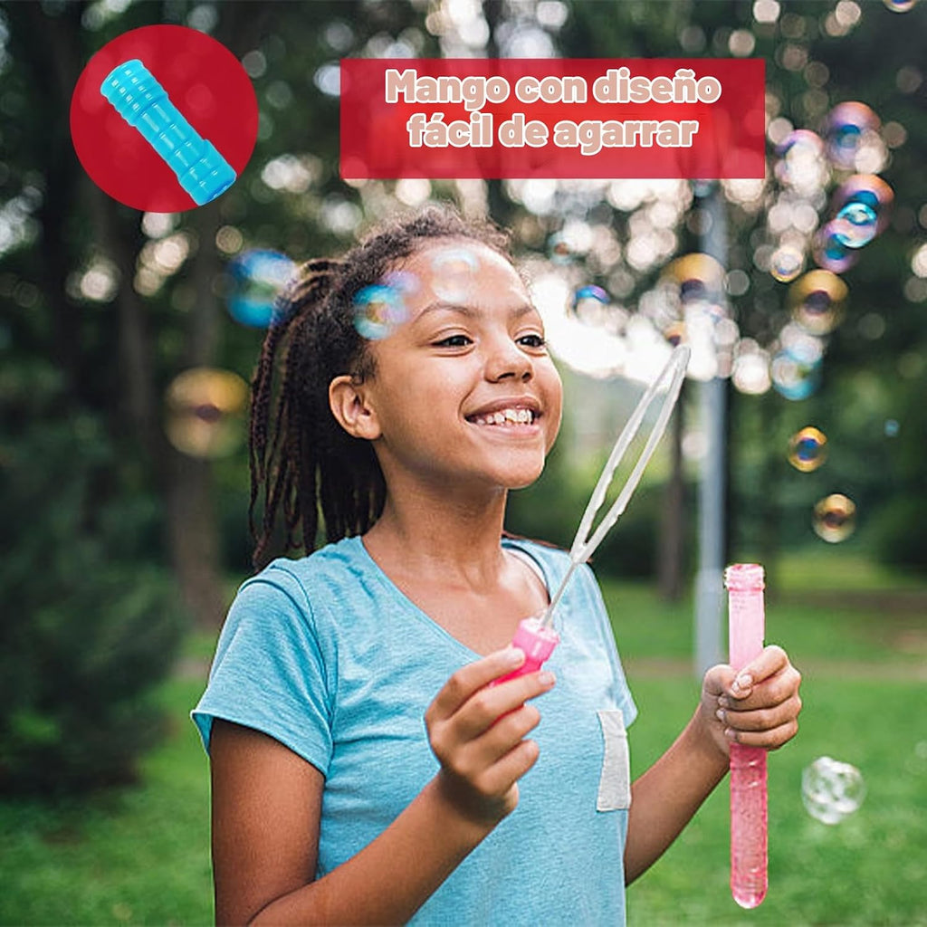 MorTime Paquete de 24 varitas de burbujas para niños, 8 colores a granel, 14.6 pulgadas, juguete de verano para niños