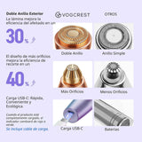 VG VOGCREST Recortadora de cejas y facial: depilación facial recarg...