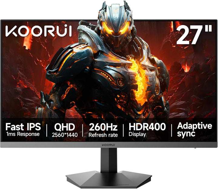 KOORUI Monitor para juegos de 27" 1440P, 260Hz\/240Hz, IPS rápi...