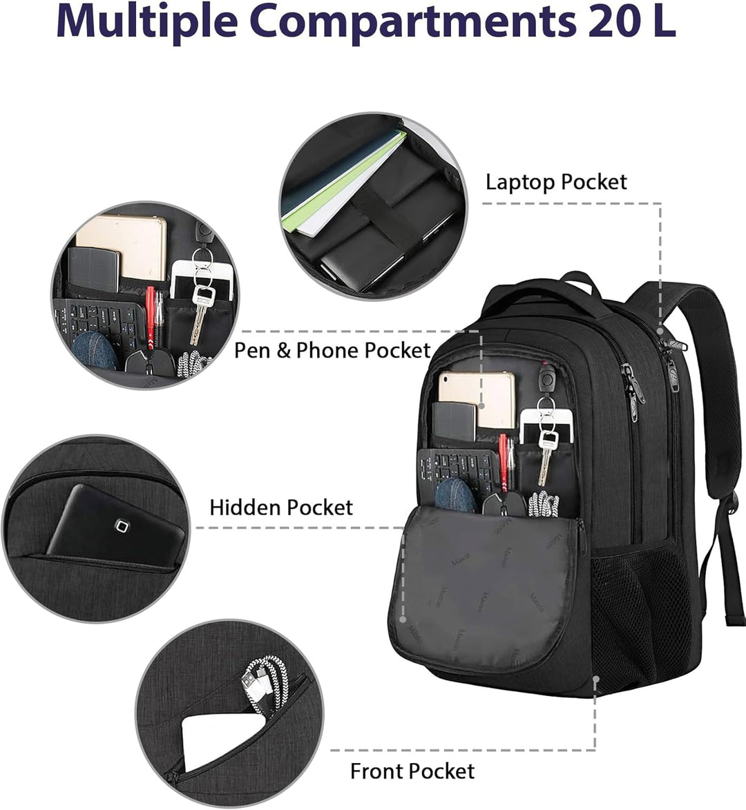 MATEIN Mochila de 15.6 pulgadas para hombres y mujeres, 20 L, para...