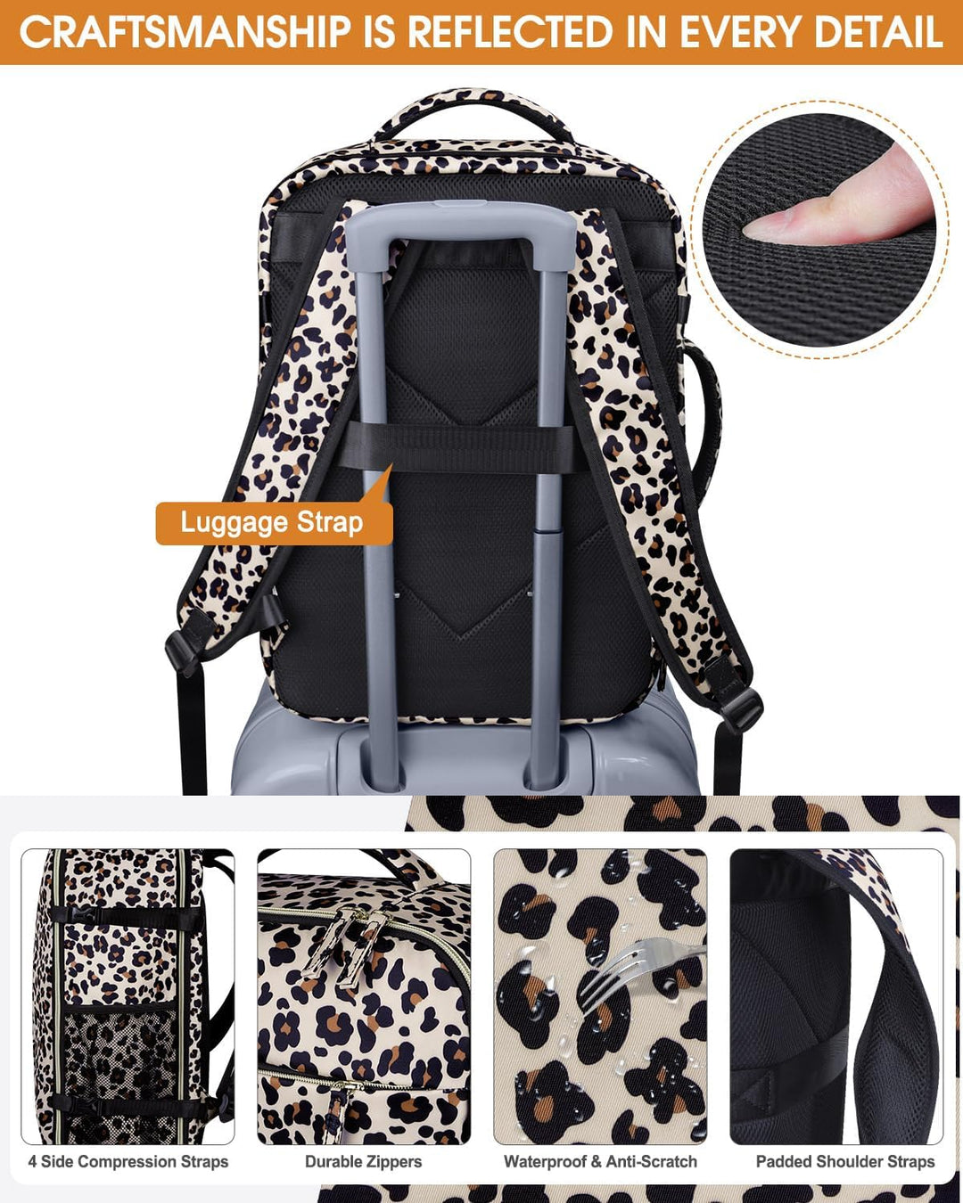 Capolo Mochila de viaje para mujeres y hombres, mochila impermeable...