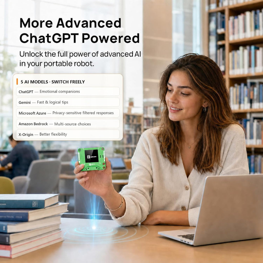 AIPI Lite AI Robot Companion, personaje personalizado, encubrimiento de voz, soporte de base de conocimientos, robot de escritorio AI alimentado por ChatGPT (verde)