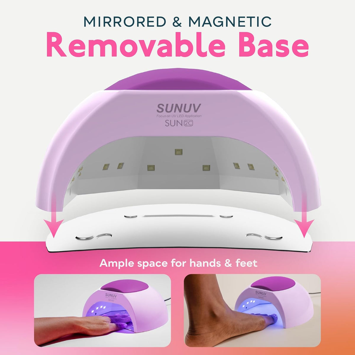 SUNUV Luz LED UV para uñas, secador de uñas para esmalte de gel con...