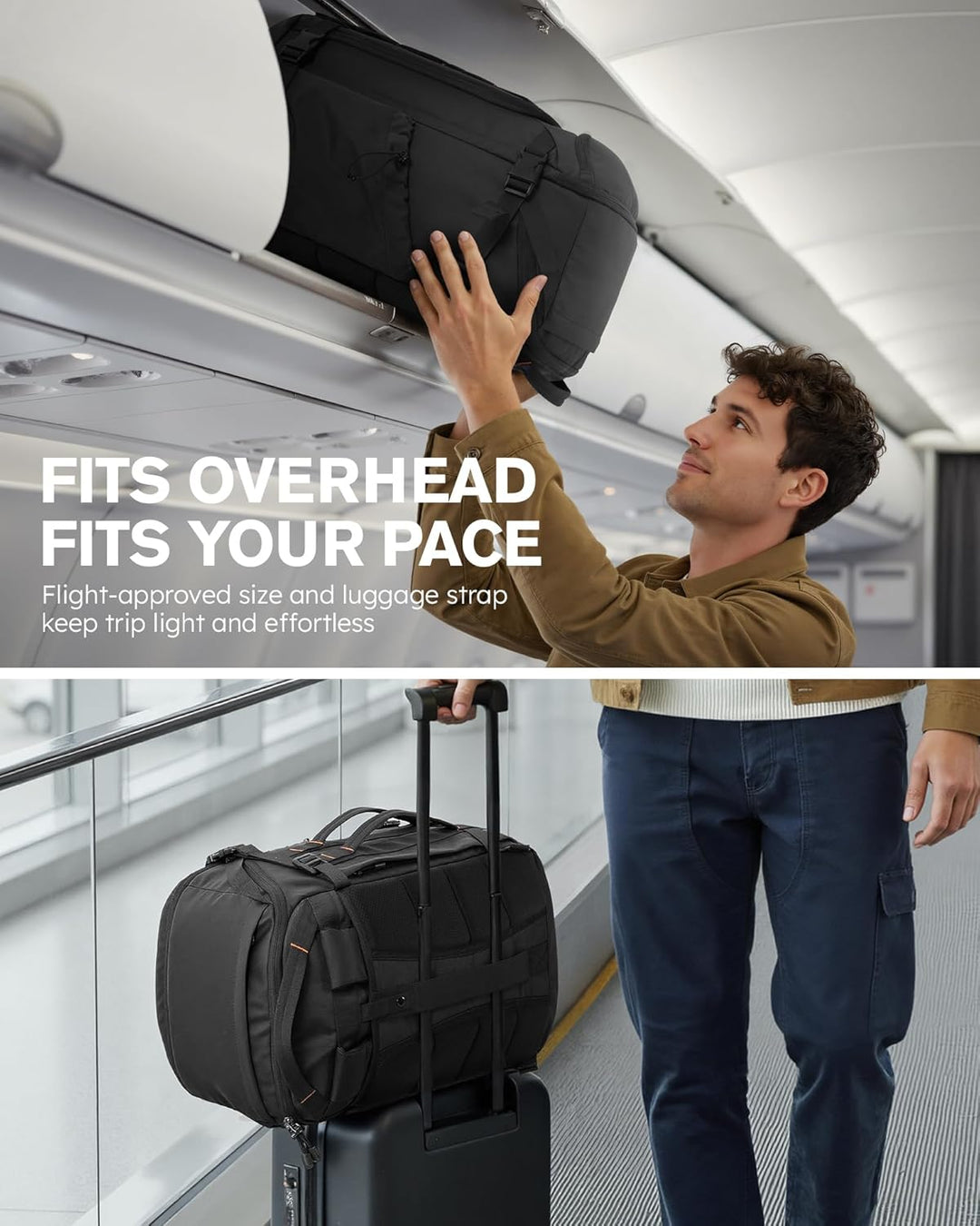 Tolaccea Mochila de Viaje Carry On 40L, Mochila para Laptop con 3 C...