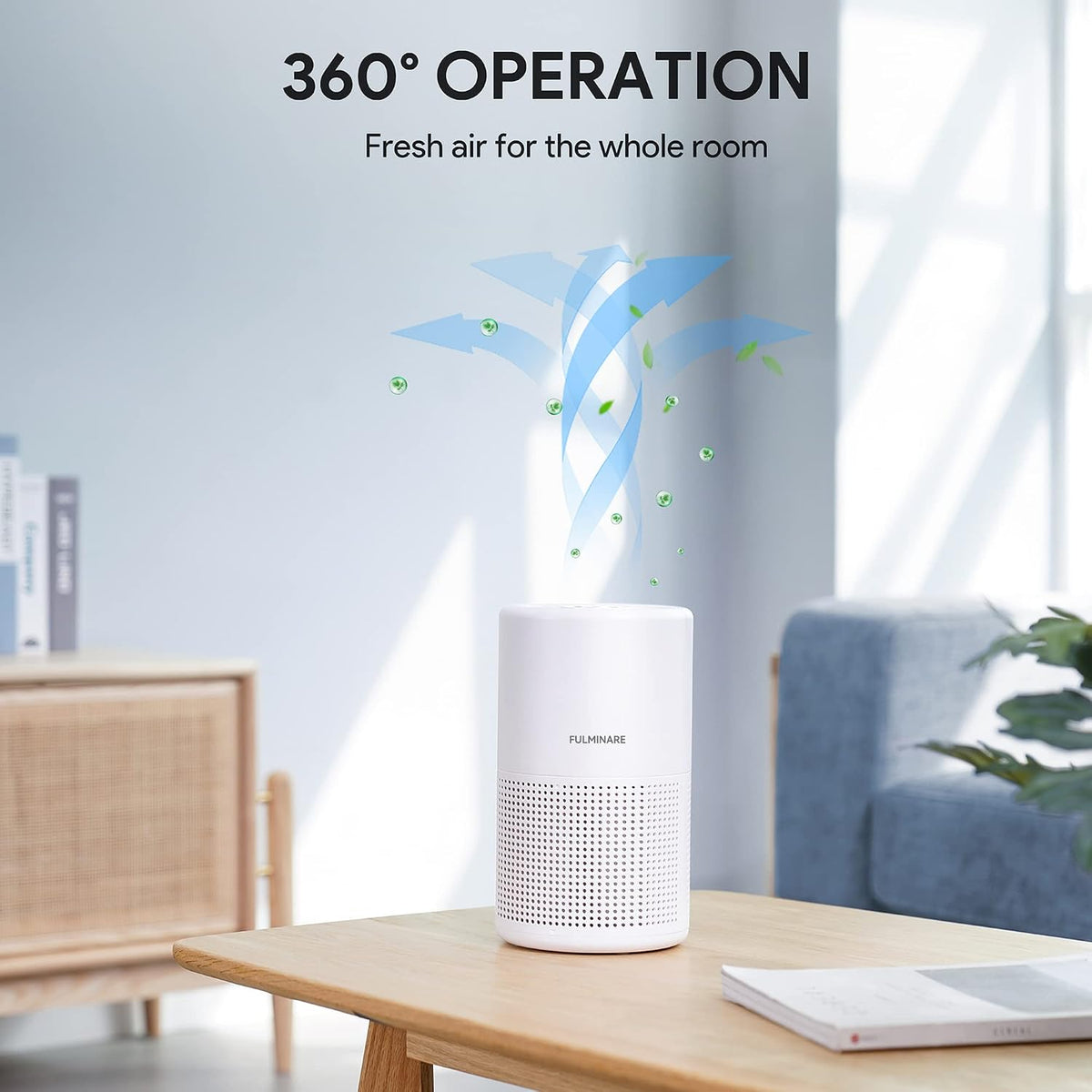 Purificadores de aire para dormitorio, filtro True HEPA H13 de hasta 1086