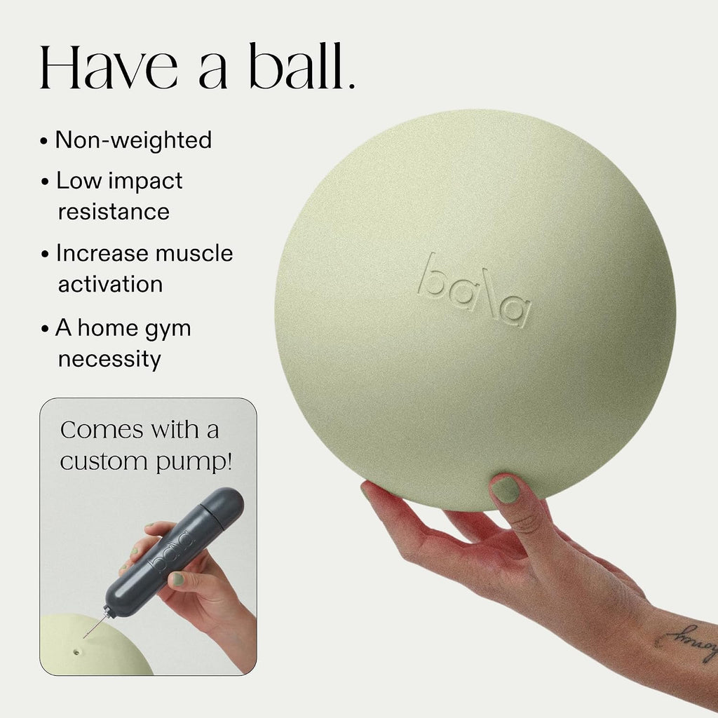 Bala Juego de 2 piezas de brazaletes de entrenamiento, brazaletes de 2 libras para muñeca y tobillo y pelota de ejercicio de pilates
