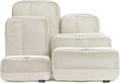 Cubos de embalaje de compresión para viajes, juego de 4 cubos de embalaje ligeros para maletas y mochilas, organizador que ahorra espacio para ropa, Blanquecino 6, Paquete de 6