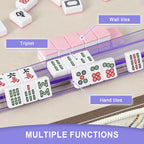 Bastidores Mahjong transparentes prémium con empujadores, paquete de 4