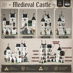 Juego de construcción de castillo blanco medieval 2 en 1 para