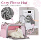 Petsfit Transportador Cat Aprobado por aerolínea, 17.5 × 10.5 × 10.5 pulgadas, rosa