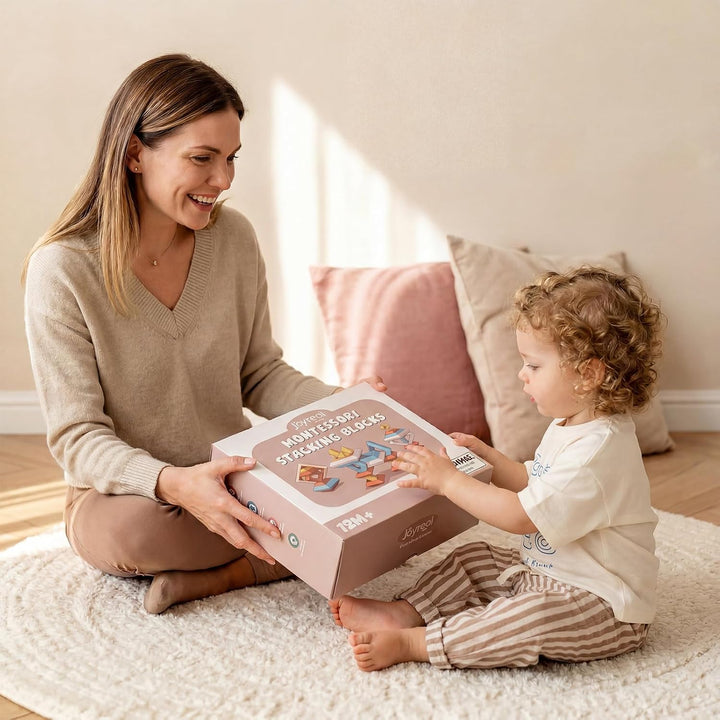 Joyreal Montessori - Bloques apilables para niños pequeños de 1 a 3...